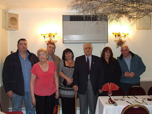The Addams Family....L-RMe, My Mum, Neil, Alison(Neil's long suffering partner) My Dad, Julie (Andrew's Wife), Andrew