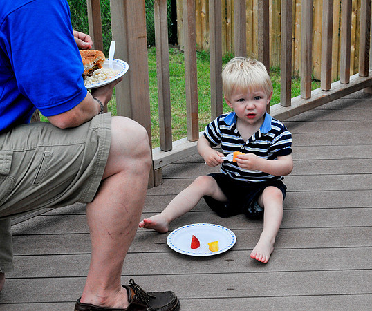 BRANDON BEING GOOD AND EATING HIS FRUIT