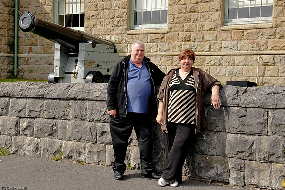 Linda & Ernie outside Cyfartha Castle